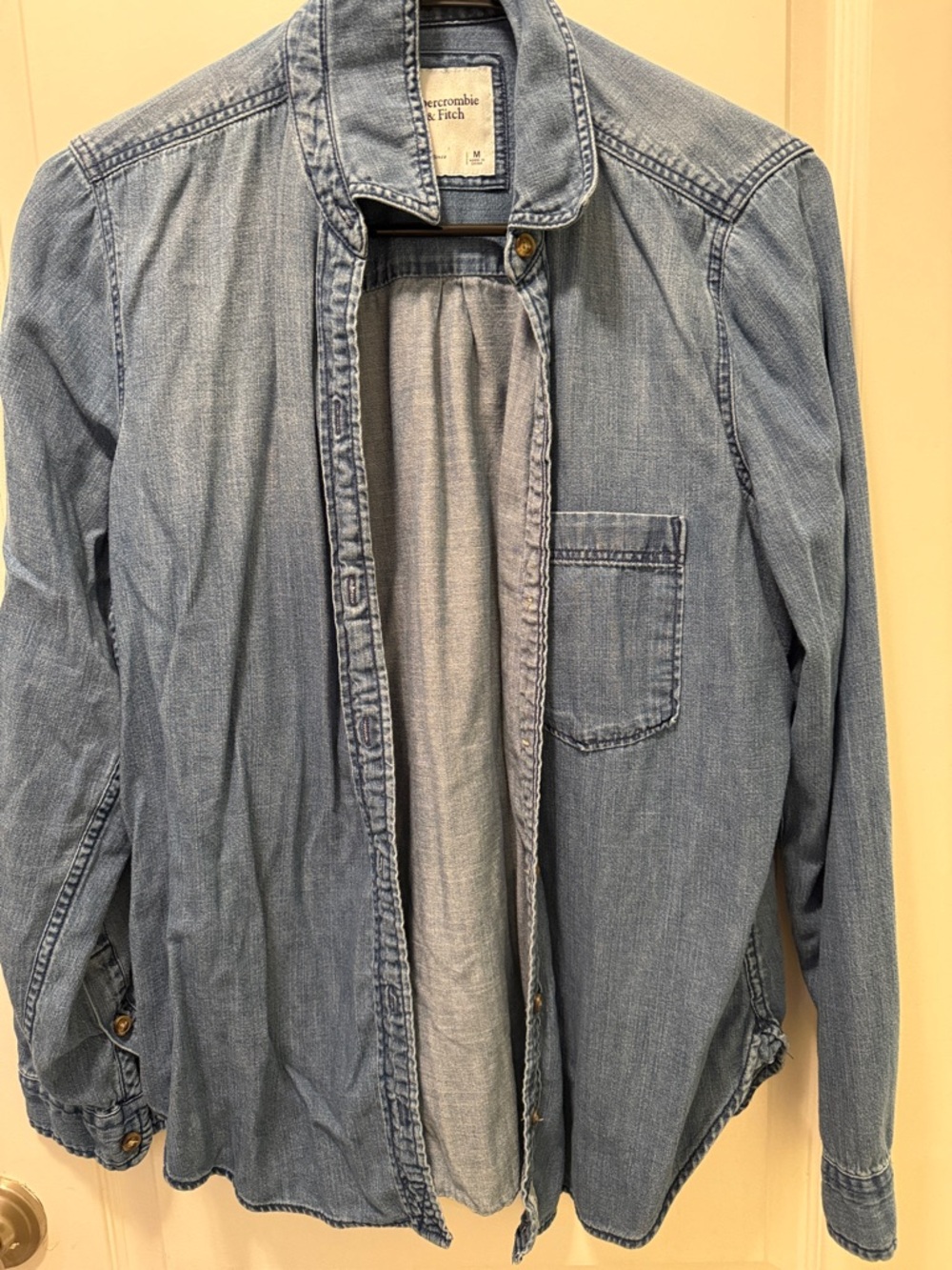 Abercrombie & Fitch Faded Blue Denim Shirt Jacket